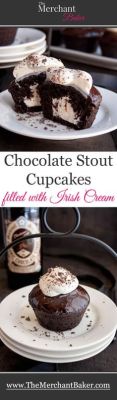 lenascakes:  Chocolate Stout Cupcakes filled with Irish Cream