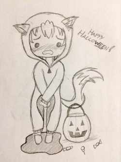fluffy-omorashi:  Happy hallo-WEE-n!!!   Quick sketch oh a poor