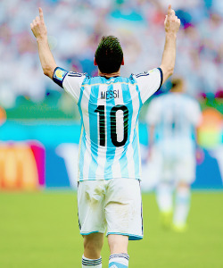  The Wolrd Cup / Lionel Messi of Argentina celebrates scoring