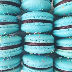 sweetoothgirl:blue macarons