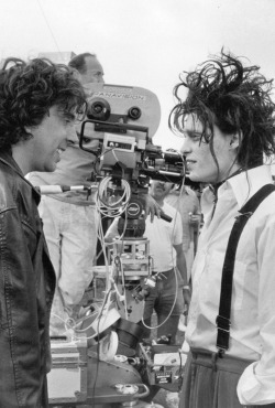 jasonfnsaint:  Tim Burton and Johnny Depp on the set of Edward
