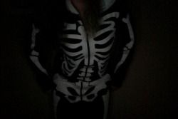 Isn’t my skeleton onesie cute?