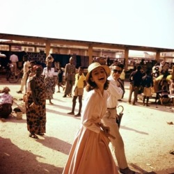 adoreaudrey:  Audrey Hepburn at a market in 1958, photographed