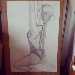 cosmoranger:  Done a little bit more to this lady :) #art #pencil