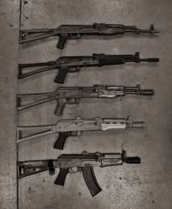 georgebeast:  AKM Select fire, RD 701, AK 104, M-92, and AKS