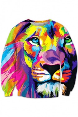 whatwrongwithyyy:  Tumblr Hot-selling 3D HoodiesColorful Lion