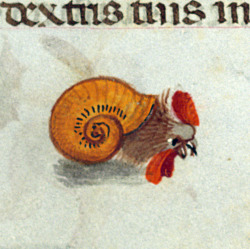 discardingimages: snailchicken book of hours, Bruges ca. 1500