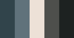 color-palettes:  Emo Detective - Submitted by 1-5-4 #31444B #60727B #EDE1D7 #4E4F4C #1D2221