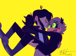 fullertoons:  Played with colors this doodle round! I literally