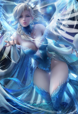 sakimichan:   Snow Queen #Mercy through in a bit of Elsa-ness