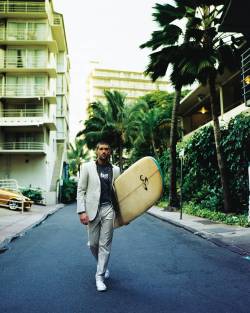 gq:  What to Wear Today: The classic suit, surf-ified with layering