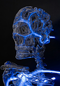 asylum-art:   Embodiment (2006)  neon glass skeleton by Eric