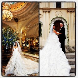 csiriano:  One of our bridal clients on her wedding day in a