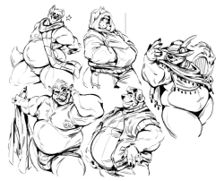 iaidonooji:  A couple rounds of thick guys I drew up the past