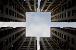 untrustyou:  Apartment blocks formed a symmetrical pattern in