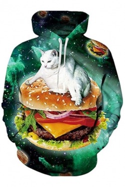glamemes:  COMIC PRINTED HOODIES  Hamburger cat ** Sad boys 