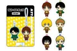 SnK keychains, mobile phone straps, coasters, and pendants from