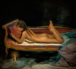 salomehooper:  Couch and Candle by Salome 