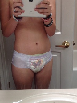 i-need-a-spanking:  Decided to be double diapered today just