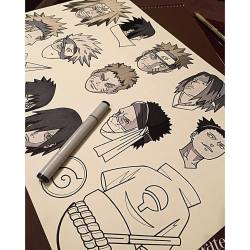 foreverwithmybrothers:  In progress black/grey/neutral Naruto