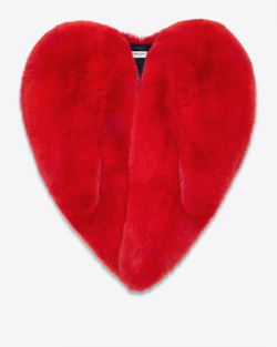 yslgirl: Saint Laurent Heart Cape In Red Fox Fur ฟ,500  
