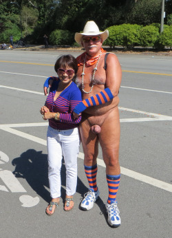 Matching outfits&hellip;. naked CFNM in public.