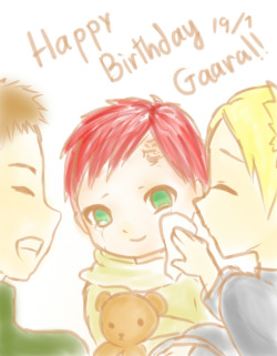 sandy-dreamer-blog:  Happy Birthday Gaara!!!! quick drawing because