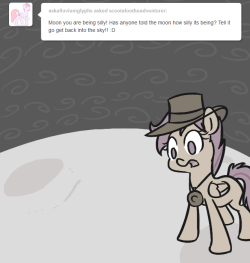 scootalootheadventurer:  You tell the Moon how silly she is,