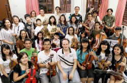 Romain Descharmes at Laurentius Symphony Orchestra. Rehearsal