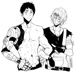 glflayart:  Recent Sourin commissions. 💦🖤❤️💦