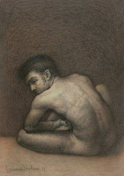 “Sitting male nude”, 2014Pencil on paperh. 29, 7 / w. 21 cm.