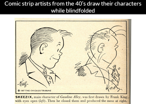 plagueofgripes:  enkiduofvideogames:  yunghau5:  unamusedsloth:  Comic strip artists from the 40’s draw their characters while blindfolded   You are one of the top Problem Sleuths in the city. Solicitations for your service are numerous in quantity.