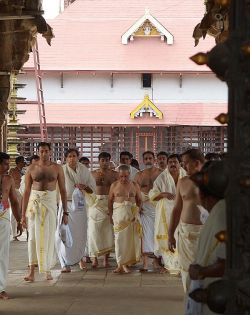 arjuna-vallabha: Kerala temple interior.    Just as if a garment