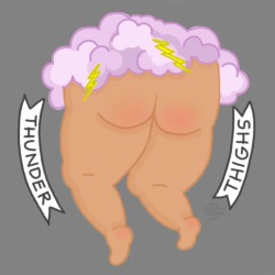 radfatvegan:  Thunder Thighs [Image: Drawing of the back of fat