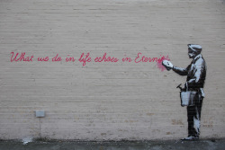 bobbycaputo:  banksystreetart:  New by Banksy in Queens!  Where