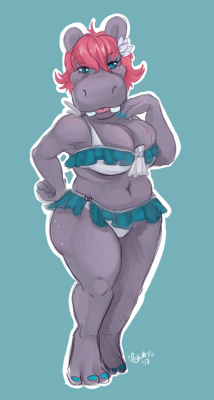 I drew my hippo girl again, this time in one of her favorite