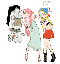 ji-hum:  Marceline & Bubblegum&Fiona 
