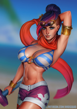 theradsquid:  Pool Party Fiora ! thank you riot for bringing