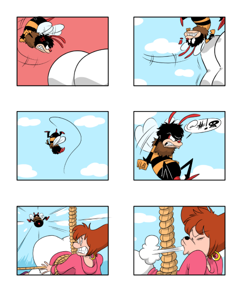 icaroscage:  I made this comic last year as a commission for Avalance1 and forgot to post it. The plot was based on the Donald Duck short “Window Cleaners”, and my job was to replace Donald with Peg Pete. It was my first full experience with comics,