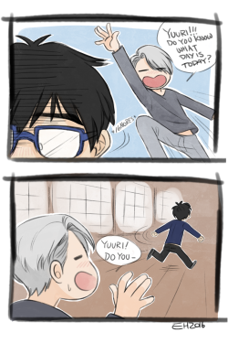 hundredpercentofe: happy early birthday, victor (12/25)!!! yuuri,