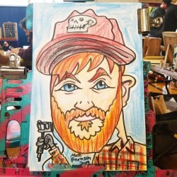 Doing caricatures at the Black Market in Cambridge, MA!  Check