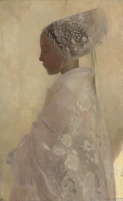 labellefilleart:  A Maiden in Contemplation, Gaston La Touche