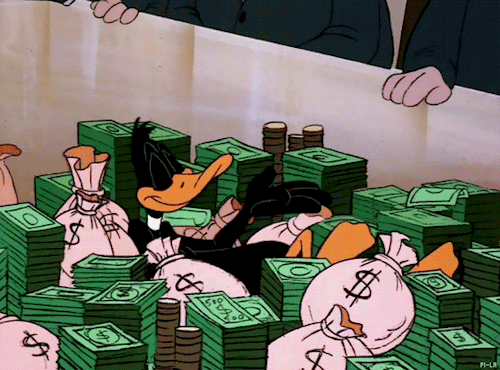 wakandamama:This the rolling in dough Daffy, reblog to get some