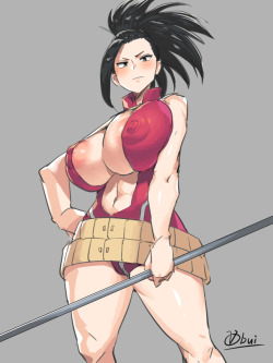 grimphantom2: ninsegado91:  obui-oving:  八百万百ちゃん好き好き(o*^3^)o  Wow  Extra thicc Momo 