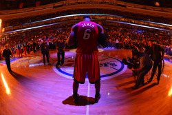nba:  LeBron James of the Miami Heat is introduced before the