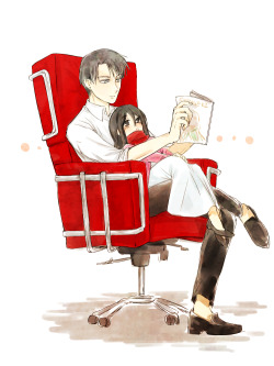 april-yoon:  Reading book for Mikasa :3c By the way, feel free