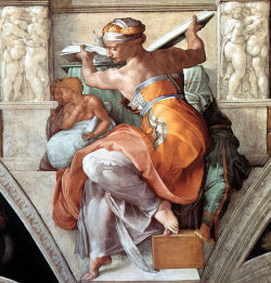 sxrain:  art—gallery:  The Libyan Sibyl, Michelangelo’s Sistine