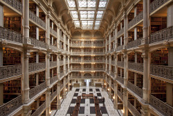 steampunktendencies:  Cathedral of books -George Peabody LibraryCompleted