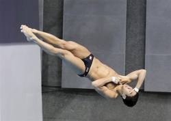 “Day 12 - Timothy Lee in action at the Men’s 1m Springboard
