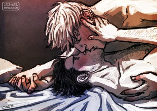 cris-art:  Intimate scenes, of the fic “The Colors Beneath His Skin”, writen by the talented ardatli.I hope you like! ♥   